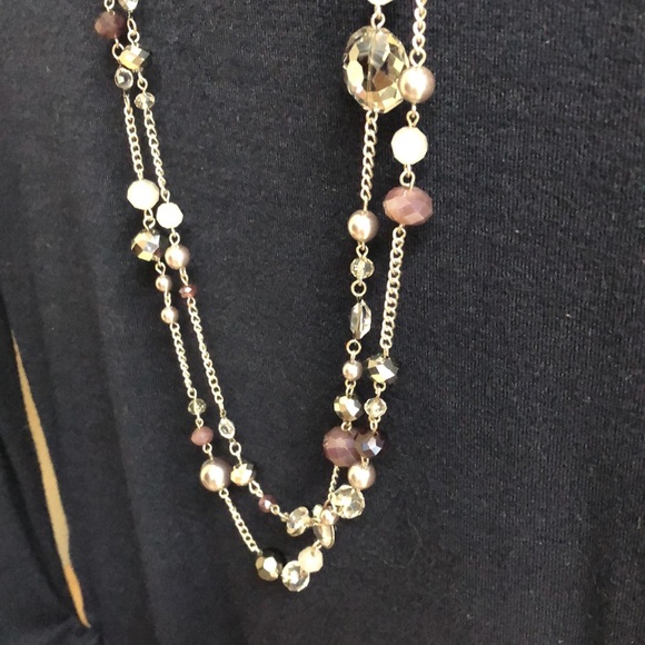 LOFT Jewelry - Double strand purple and silver necklace
